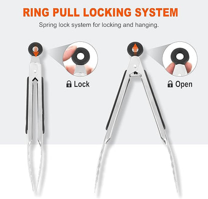 Anaeat Stainless Steel Locking Tong Set of 3 - Image 5