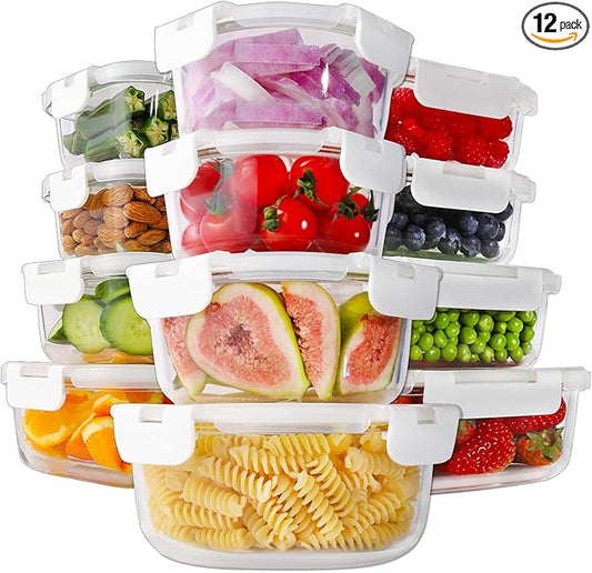 HOMBERKING 24pc Glass Food Storage Containers by HOMBERKING