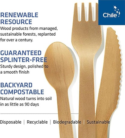 Disposable Wooden Cutlery Set - Image 3