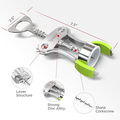 IPOW Wine Opener, Zinc Alloy Wine Bottle Opener, Wing Corkscrew Heavy Duty - Image 6