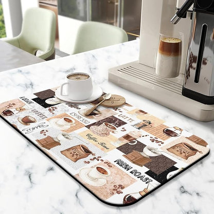 Coffee Mat 19inx12in, Absorbent Hide Stain Anti-Slip Coffee Bar Accessories - Image 2