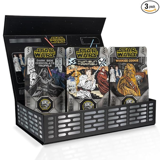 Bones Coffee Company Star Wars Collector's Box Flavored Coffee, Low Acid Medium Roast Arabica Beans Coffee Gifts, Star Wars Inspired, For Auto Drip and French Press,12 oz Pack of 3 Ground