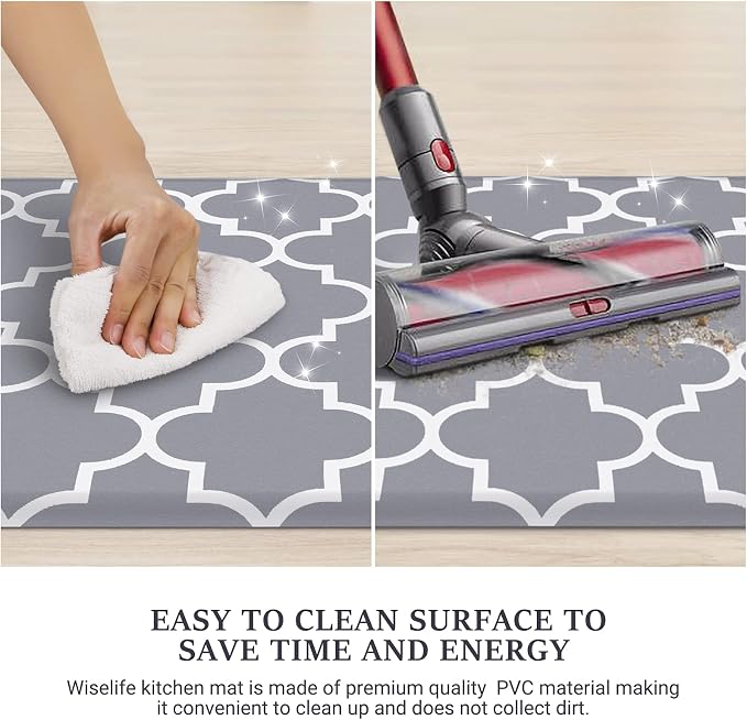 WISELIFE Kitchen Mat and Rugs Cushioned Anti-Fatigue, 17.3"x 28", Non Slip - Image 5