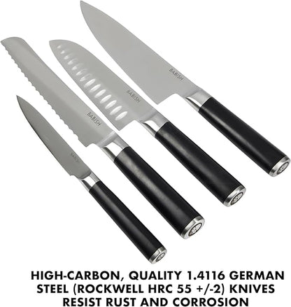 Babish 5-Piece Magnetic Forged Kitchen Knife Block Set – 1.4116 German Steel - Image 6