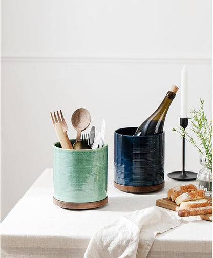 Utensil Holder, 360° Rotating Extra Large Ceramic Kitchen Utensil Holder - Image 6
