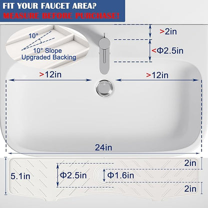 Faucet Mat for Kitchen Sink – 24” x 5.1” Extra-Long Silicone Splash Guard - Image 2