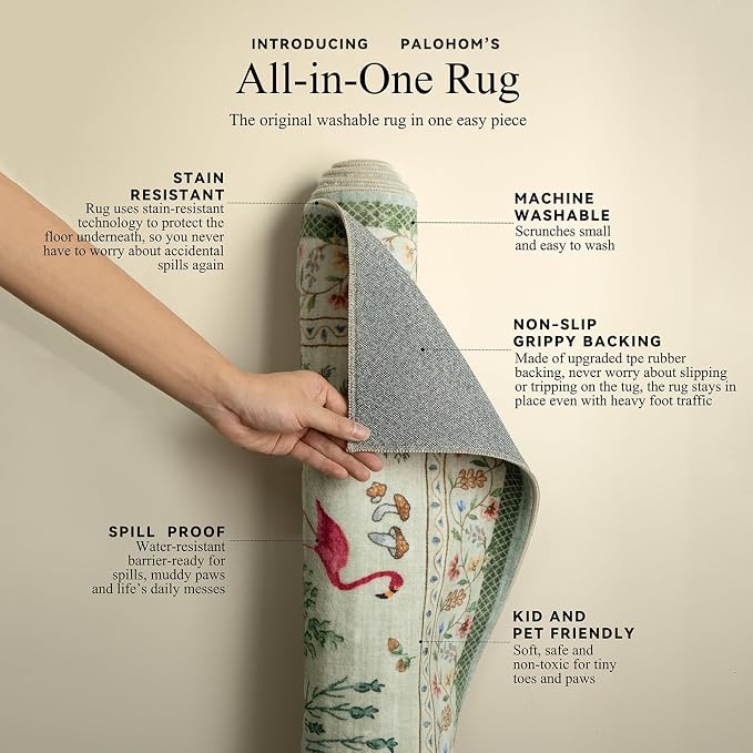 Washable Small Throw Rugs for Entryway: Door Mat Indoor Entrance 4x6 Area Rug - Image 5