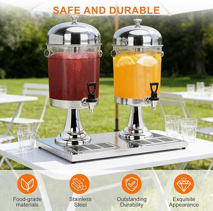 4.4 Gallon Iced Beverage Drink Dispenser, Stainless Steel Water Jar - Image 5