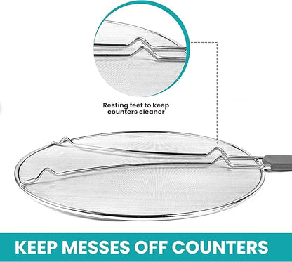 13" Grease Splatter Screen for Cooking | Stainless Steel Oil Splatter Guard and - Image 5
