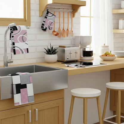 Jingmore 6 Pcs Kitchen Decor Set Accessory Farmhouse Kitchen Towels Pot Holders - Image 3