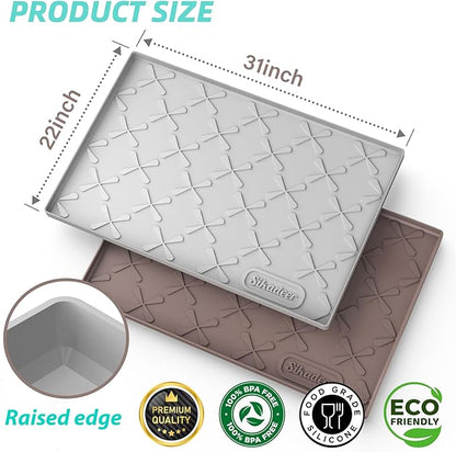SIKADEER 31" x 22" Under Sink Mat Waterproof, Silicone Mat Kitchen Drawer Shelf - Image 3