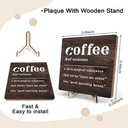 Coffee Bar Sign Plaque, Coffee Bar Accessories, Vintage Cafe Bar Plaque Desk - Image 2