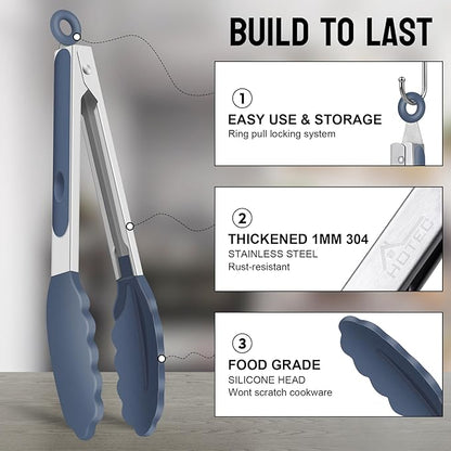 HOTEC Premium Stainless Steel Locking Kitchen Tongs - Image 4