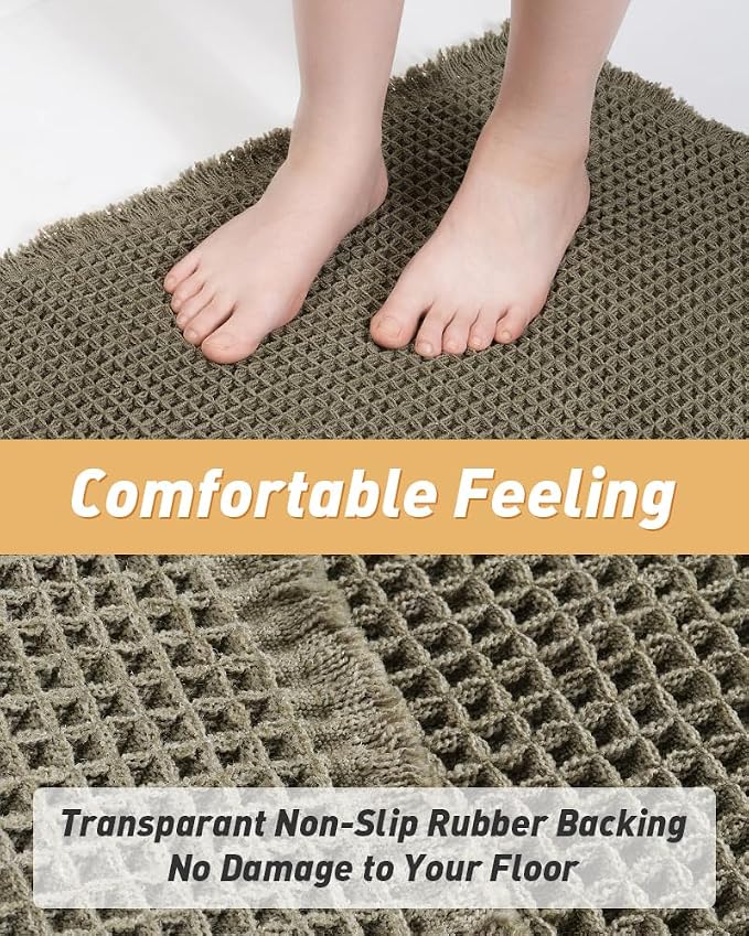 Upgraded Christmas Waffle Runner Rug Super Absorbent Non Slip Bath Mats - Image 3