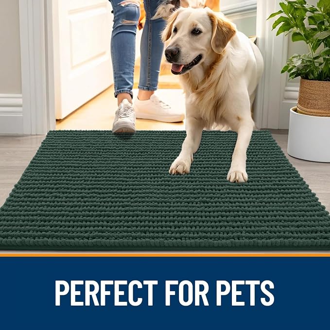 OLANLY Dog Door Mat for Muddy Paws 40x32, Ultra Absorbent Chenille Mud Doormat - Image 6
