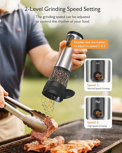Electric Salt and Pepper Grinder Set, Upgraded 2-Speed Setting, External 5 - Image 4