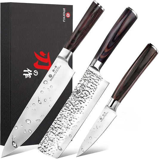 imarku 3 Pieces Knife set, Japanese HC Stainless Steel Kitchen Knife Set by imarku