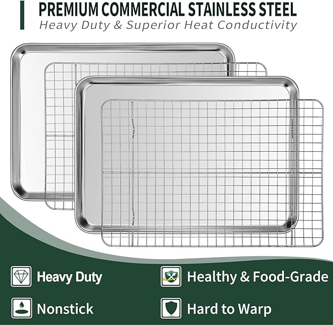 CEKEE 4 PCs Small Baking Sheet - Image 3