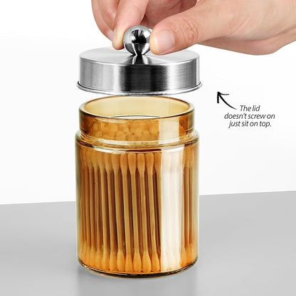 3 Pack Apothecary Jar Canisters Bathroom Vanity Organizer - Image 3