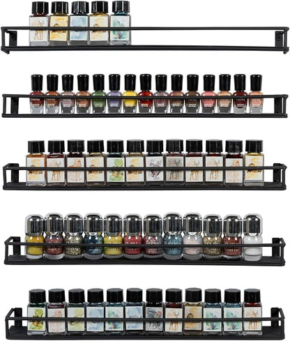 MyGift 16 Inch Wall Mounted Black Metal Nail Polish and Essential Oil Display by MyGiftHome