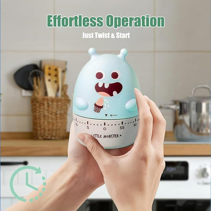 Quirky Creature Mechanical Kitchen Timer, Cute 60-Minute Manual Wind Up - Image 2
