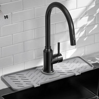 Silicone Faucet Mat for Kitchen Sink – Gen 2 Splash Guard by Meiliweser