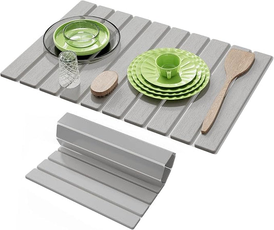 Stone Dish Drying Mats for Kitchen Counter-23.6''x15.3'' Foldable Quick Dry by AEFLMHealth%C2%B7Home