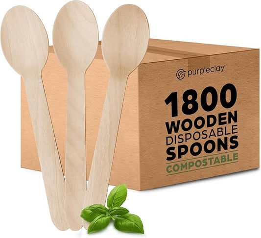 Wooden Disposable Spoons by Purpleclay