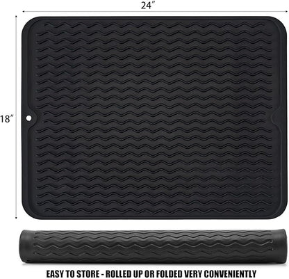 Large 24" x 18" Silicone Dish Drying Mat - Image 2