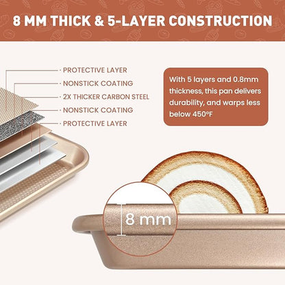 Baking pans Set, 2 Sheet Pans and 250 unbleached Sheets of Parchment Paper - Image 3