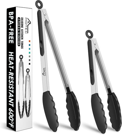 HOTEC Premium Stainless Steel Locking Kitchen Tongs by Hotec