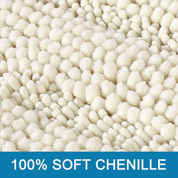 Non Slip Thick Shaggy Chenille Bathroom Rug Mat Set Extra Soft and Absorbent - Image 3