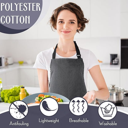 Handepo 12 Pcs Cotton Aprons for Women Men - Image 4
