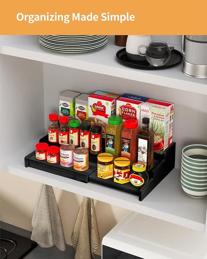 VenDotbi Spice Rack, 3-Tier Expandable Bamboo Spice Rack Organizer - Image 7