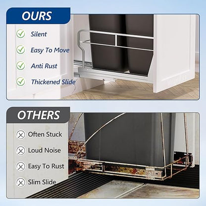 Insputer Dual Pull Out Trash Can Under Cabinet - Image 7