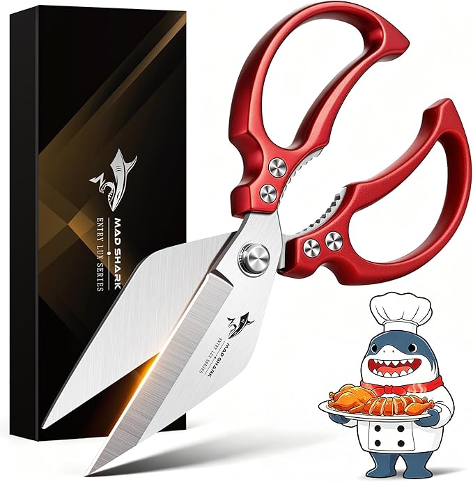 MAD SHARK Heavy Duty Kitchen Scissors, Dishwasher Safe All Purpose Kitchen by MADSHARK