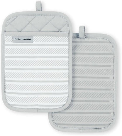 KitchenAid Albany Pot Holder 2-Pack Set, Matte Grey by KitchenAid