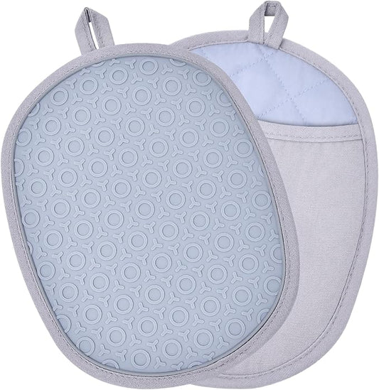 2Pack Heat-Resistant Silicone Pot Holders & Oven Mitts Set, Kitchen Hot Pads by Unknown