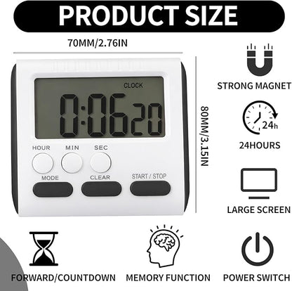 Mudder 12 Pack Digital Kitchen Timer - Image 2