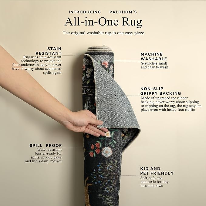 Machine Washable Kitchen Runner Rugs: 2'x10' Hallway Runner Non Slip Low Pile - Image 4