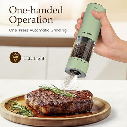 Newise Electric Salt and Pepper Grinder Set Rechargeable - Image 2
