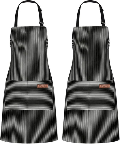 2Pack Adjustable Kitchen Apron for Women Men by ZAIORD