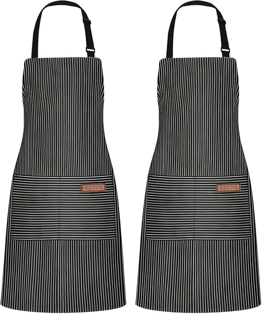 2Pack Adjustable Kitchen Apron for Women Men by ZAIORD