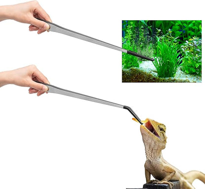 Lasnten 2 Pcs Extra Long Stainless Steel Reptile Feeding Tongs by Lasnten