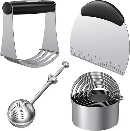 Biscuit Cutter Set, Stainless Steel Flour Sifter, Pastry Cutter, Pastry Scraper by Unknown