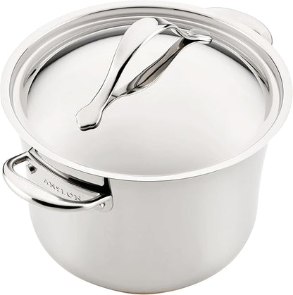 Anolon Nouvelle Stainless Steel Cookware Pots and Pans Set, 10 Piece - Image 4