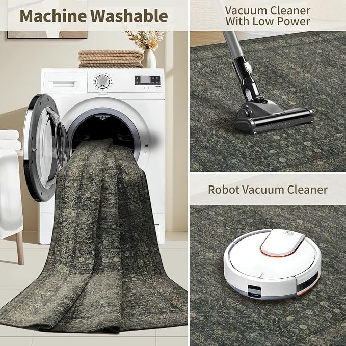 8x10 Washable Area Rug for Living Room, Extra Large, Durable Low Pile Non Slip - Image 6