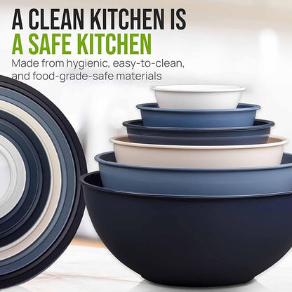 Zulay Kitchen 12 Piece Plastic Mixing Bowls - Image 6