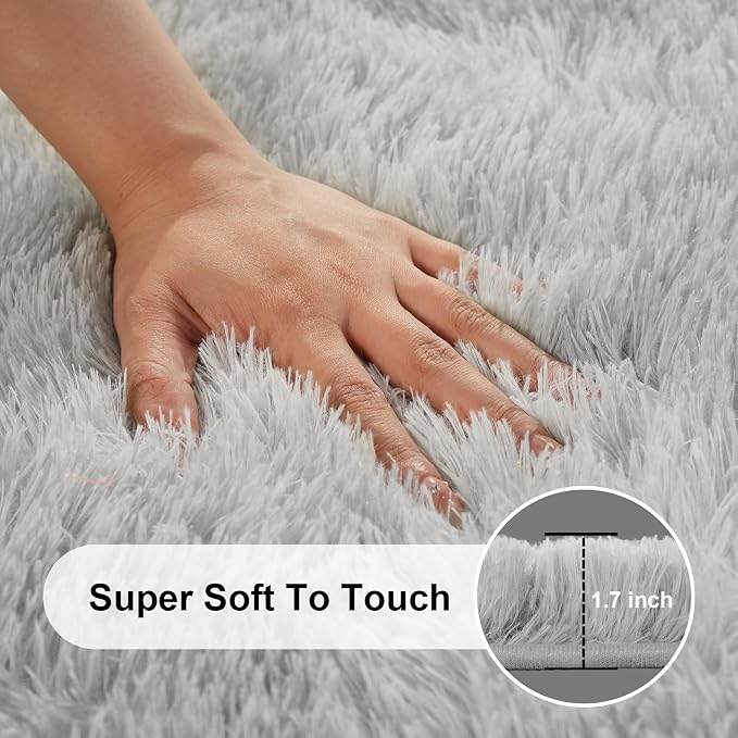 2x3 Rugs for Bedroom, Fluffy Area Rugs for Living Room, Small Fuzzy Shag Soft - Image 2