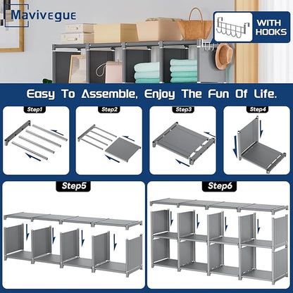 Mavivegue Book Shelf, 20 Cube Storage Organizer, DIY Bookcase, Metal Cube - Image 7